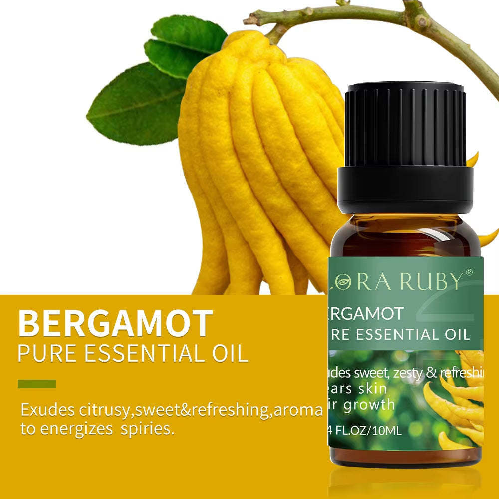 Essential Oils for Diffusers Lavender Eucalyptus Tea Tree Peppermint Rosemary Mint Bergamot Lemon Rose Pure Essential Oil 10Ml