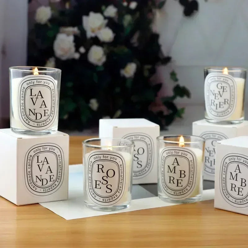 Bougie Parfumée Transparente | Cadeau Élégant Mariage Décoration | Parfum Longue Durée | Pot En Verre Cristal