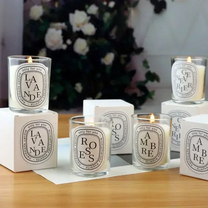 Bougie Parfumée Transparente | Cadeau Élégant Mariage Décoration | Parfum Longue Durée | Pot En Verre Cristal