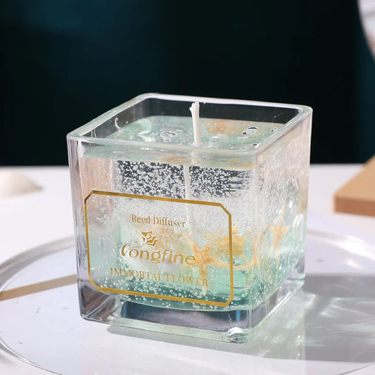 Fantastic Gel Wax Scented Candles Seashell Starfish Glass Cup Aromatherapy Candle Smokeless Romantic Wedding Candles Home Decor
