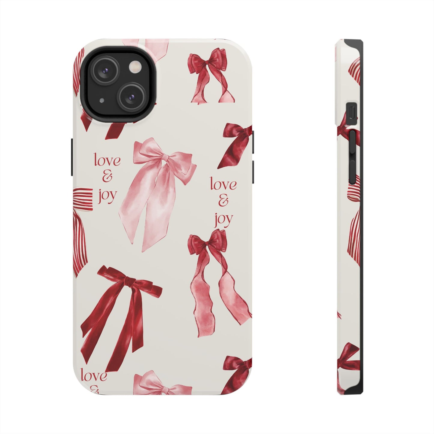 Love & Joy Phone Cases - Tough & Stylish, Holiday Gift, Floral Design, Durable Protection, Cute Accessory