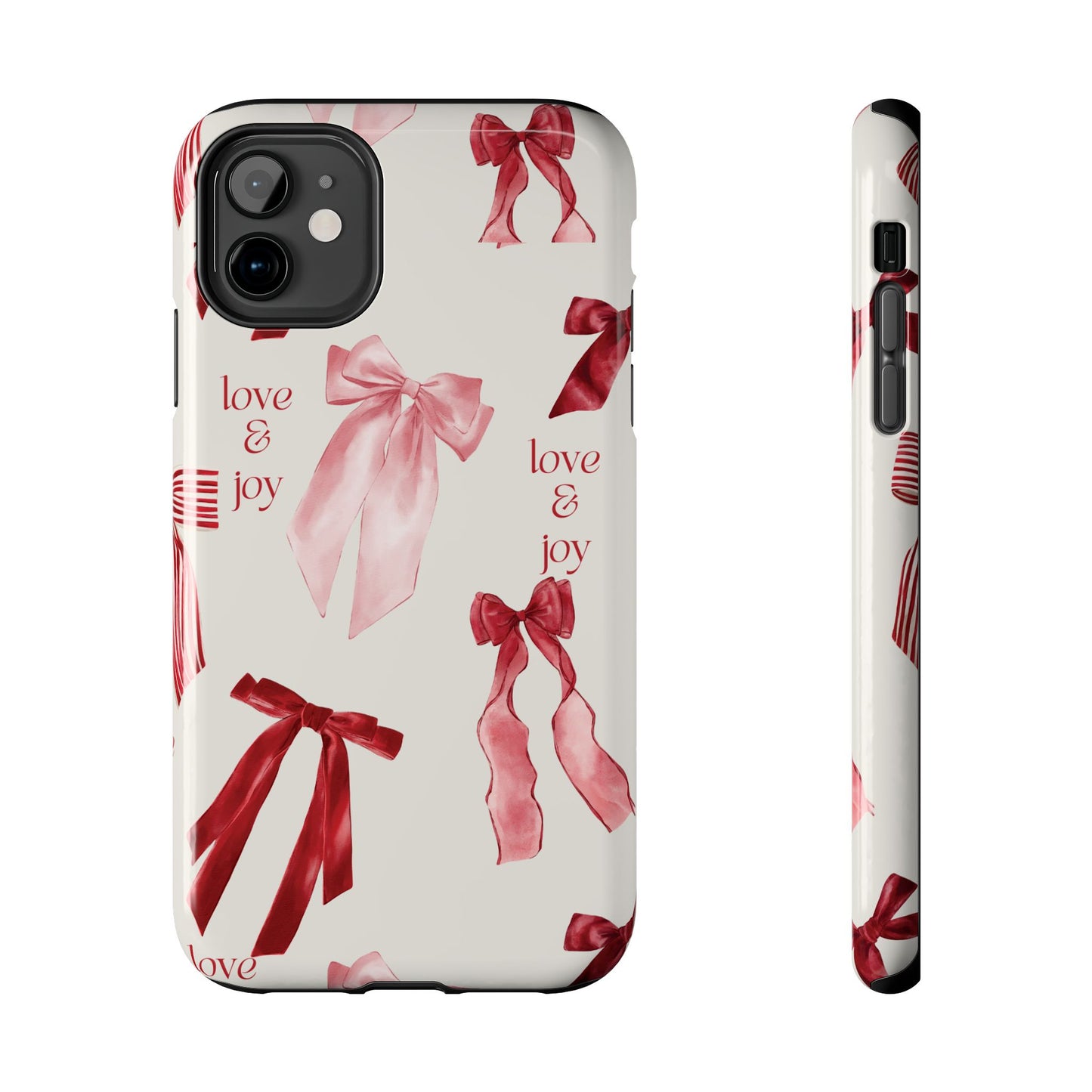 Love & Joy Phone Cases - Tough & Stylish, Holiday Gift, Floral Design, Durable Protection, Cute Accessory
