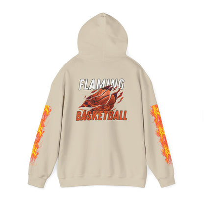 Flaming Basketball Unisex Hoodie, Cozy Sweatshirt for Game Day, Unique Sports Apparel, Gift for Basketball Lovers, Trendy Streetwear