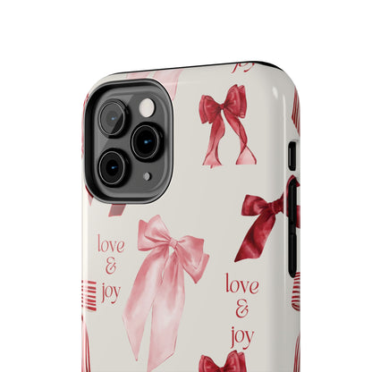 Love & Joy Phone Cases - Tough & Stylish, Holiday Gift, Floral Design, Durable Protection, Cute Accessory