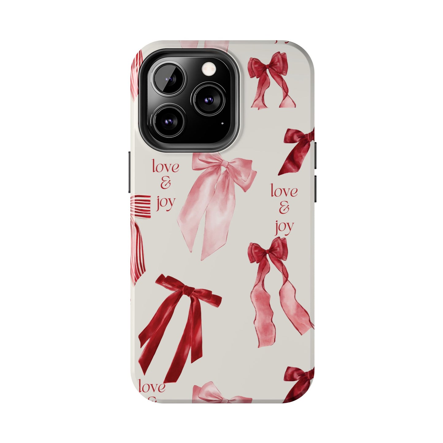 Love & Joy Phone Cases - Tough & Stylish, Holiday Gift, Floral Design, Durable Protection, Cute Accessory