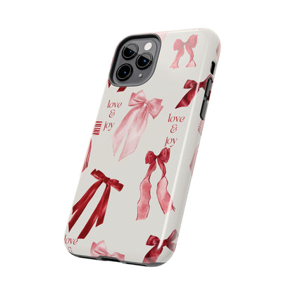 Love & Joy Phone Cases - Tough & Stylish, Holiday Gift, Floral Design, Durable Protection, Cute Accessory