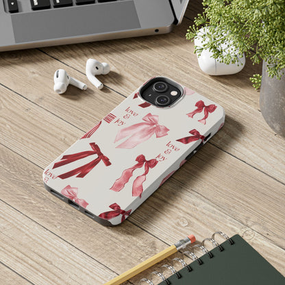 Love & Joy Phone Cases - Tough & Stylish, Holiday Gift, Floral Design, Durable Protection, Cute Accessory