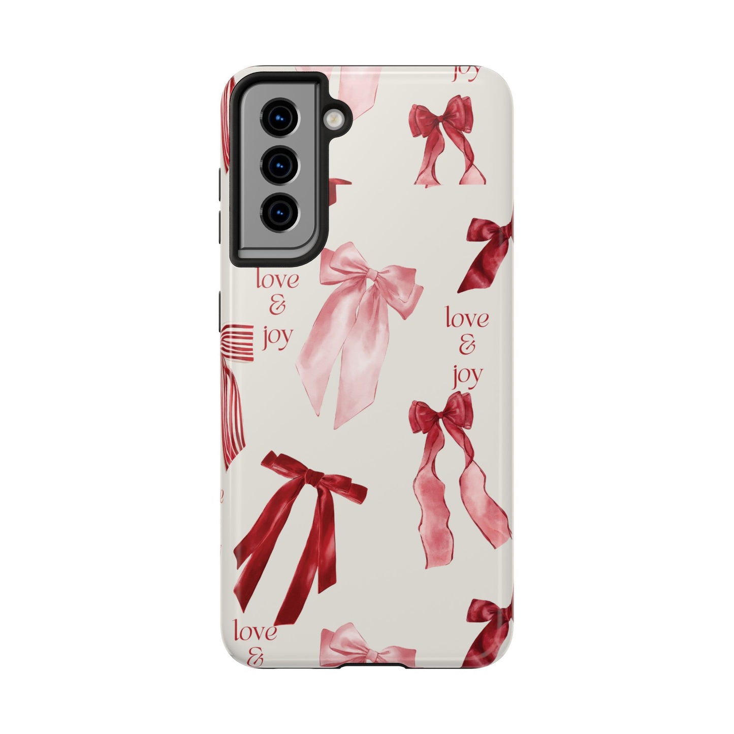 Love & Joy Phone Cases - Tough & Stylish, Holiday Gift, Floral Design, Durable Protection, Cute Accessory