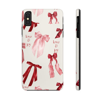 Love & Joy Phone Cases - Tough & Stylish, Holiday Gift, Floral Design, Durable Protection, Cute Accessory