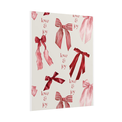 Festive Rolled Posters Featuring 'Love & Joy' Ribbon Design | Wall Art for Holidays, Home Decor, Gift Ideas, Christmas, Celebration