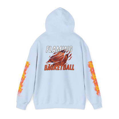 Flaming Basketball Unisex Hoodie, Cozy Sweatshirt for Game Day, Unique Sports Apparel, Gift for Basketball Lovers, Trendy Streetwear