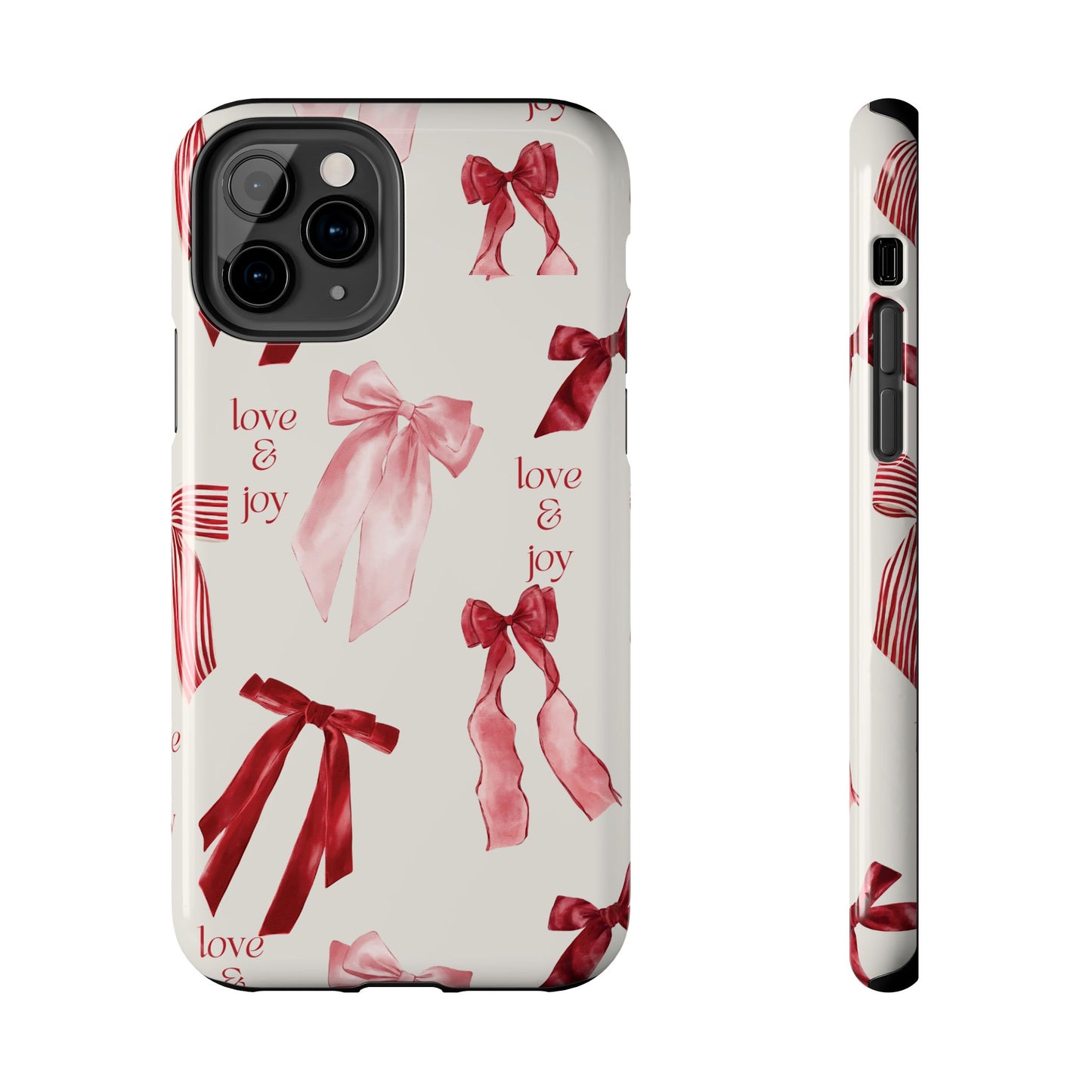 Love & Joy Phone Cases - Tough & Stylish, Holiday Gift, Floral Design, Durable Protection, Cute Accessory