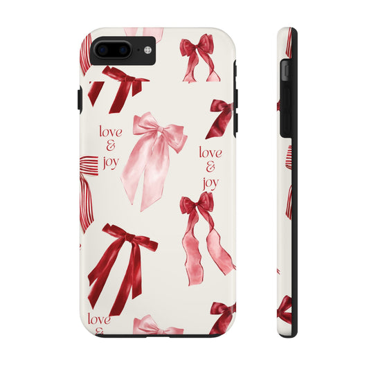 Love & Joy Phone Cases - Tough & Stylish, Holiday Gift, Floral Design, Durable Protection, Cute Accessory