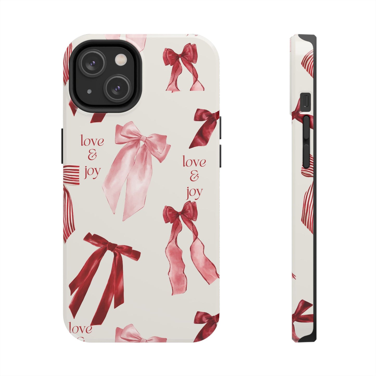 Love & Joy Phone Cases - Tough & Stylish, Holiday Gift, Floral Design, Durable Protection, Cute Accessory