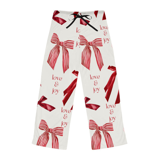 Women's Holiday Pajama Pants, Cozy Sleepwear, Gift for Her, Love & Joy Design, Christmas Lounge Pants, Festive Homewear
