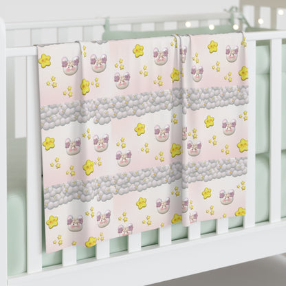 Cozy Baby Swaddle Blanket with Adorable Cloud and Star Design, Ideal for Newborns and Baby Showers, Soft Nursery Decor, Gift for Mom