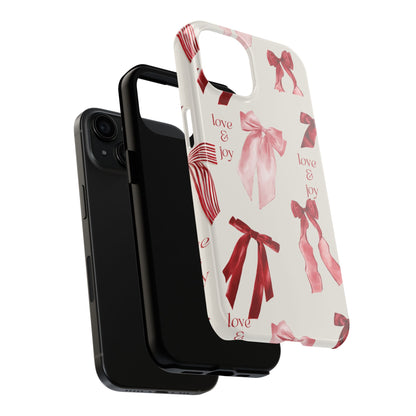 Love & Joy Phone Cases - Tough & Stylish, Holiday Gift, Floral Design, Durable Protection, Cute Accessory