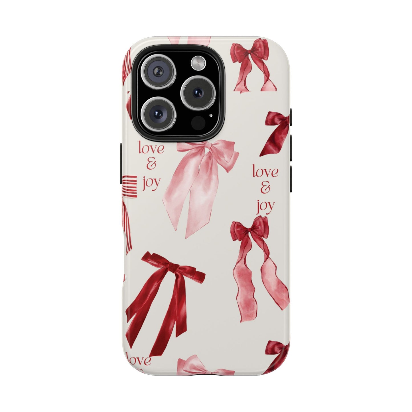 Love & Joy Phone Cases - Tough & Stylish, Holiday Gift, Floral Design, Durable Protection, Cute Accessory