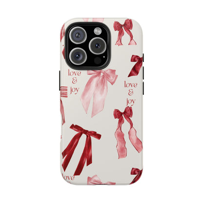 Love & Joy Phone Cases - Tough & Stylish, Holiday Gift, Floral Design, Durable Protection, Cute Accessory