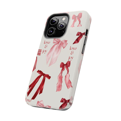 Love & Joy Phone Cases - Tough & Stylish, Holiday Gift, Floral Design, Durable Protection, Cute Accessory