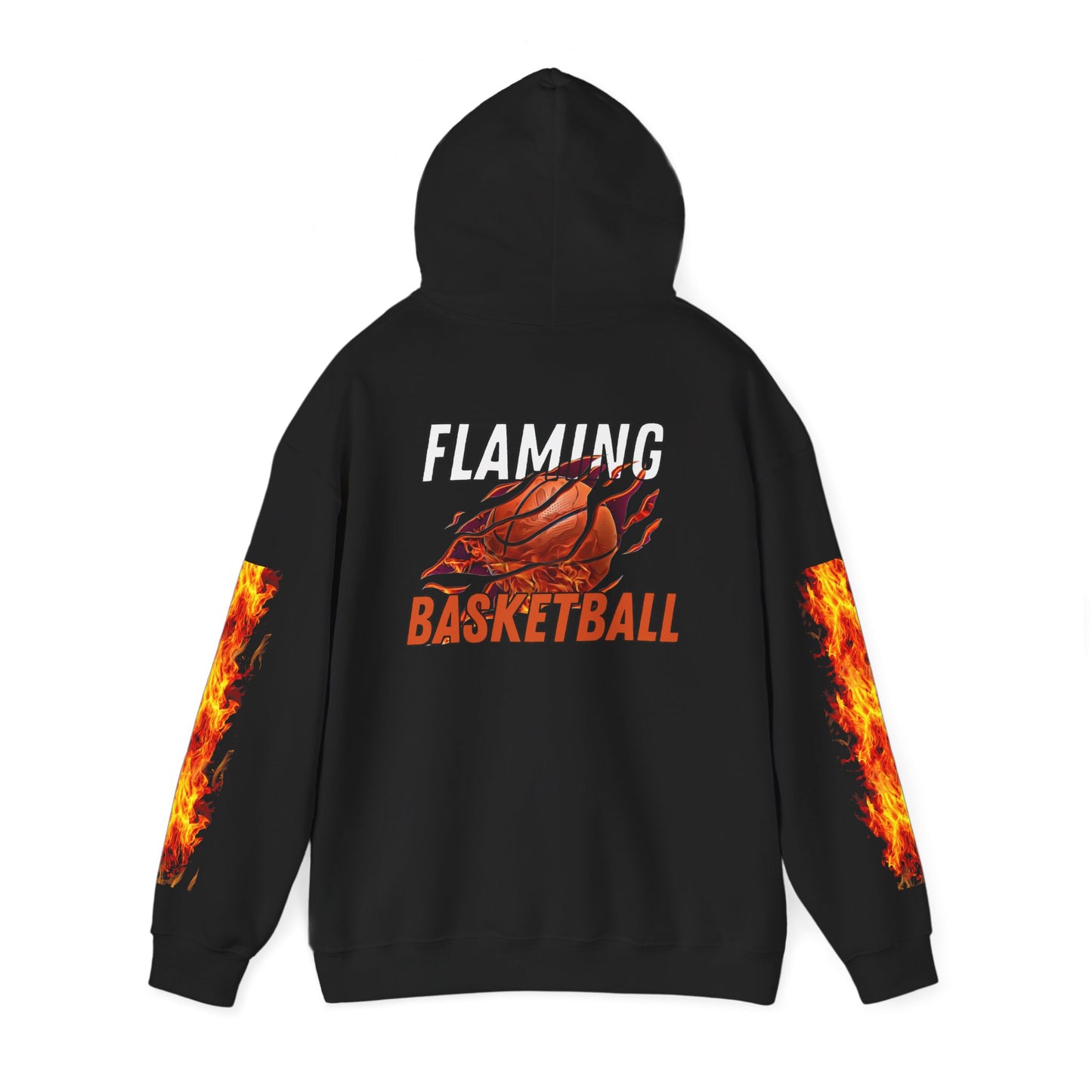 Flaming Basketball Unisex Hoodie, Cozy Sweatshirt for Game Day, Unique Sports Apparel, Gift for Basketball Lovers, Trendy Streetwear