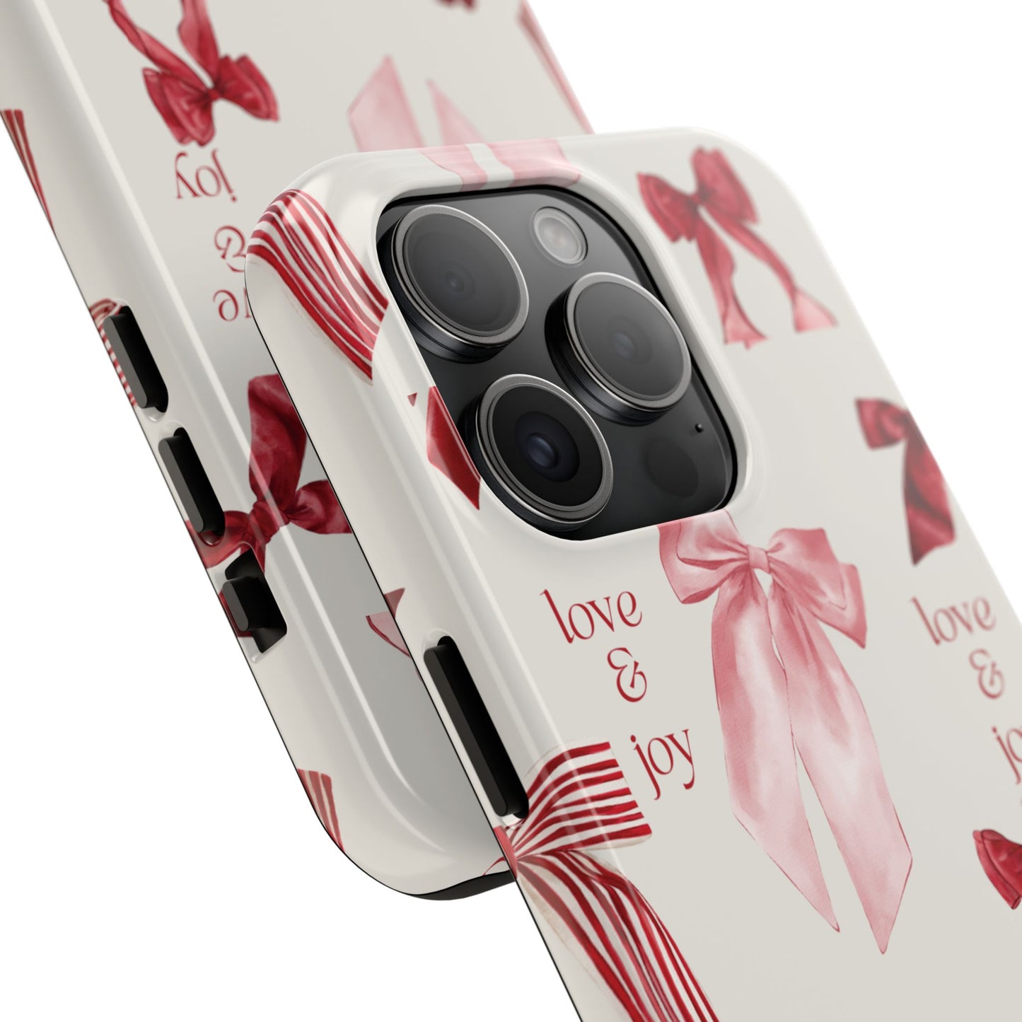 Love & Joy Phone Cases - Tough & Stylish, Holiday Gift, Floral Design, Durable Protection, Cute Accessory