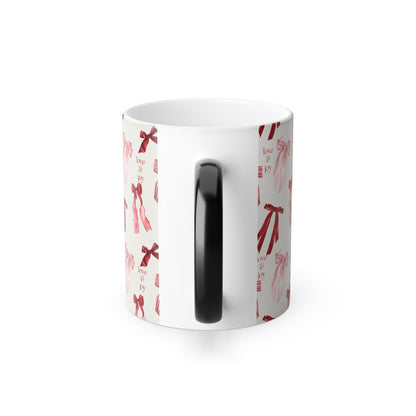 Color Changing Love & Joy Mug, Valentine's Day Gift, Inspirational Coffee Cup, Unique Present for Her, Whimsical Kitchenware