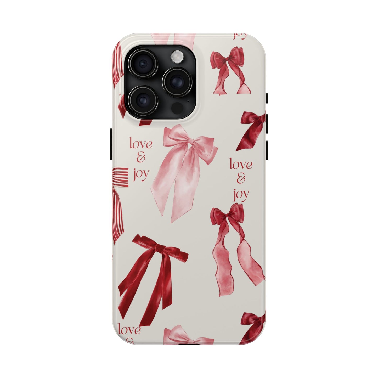 Love & Joy Phone Cases - Tough & Stylish, Holiday Gift, Floral Design, Durable Protection, Cute Accessory