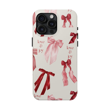 Love & Joy Phone Cases - Tough & Stylish, Holiday Gift, Floral Design, Durable Protection, Cute Accessory
