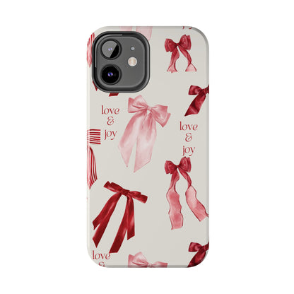 Love & Joy Phone Cases - Tough & Stylish, Holiday Gift, Floral Design, Durable Protection, Cute Accessory