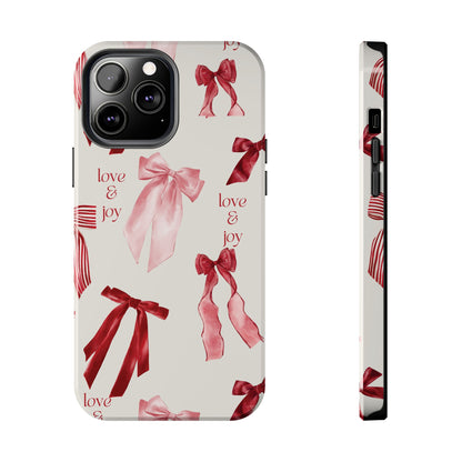 Love & Joy Phone Cases - Tough & Stylish, Holiday Gift, Floral Design, Durable Protection, Cute Accessory