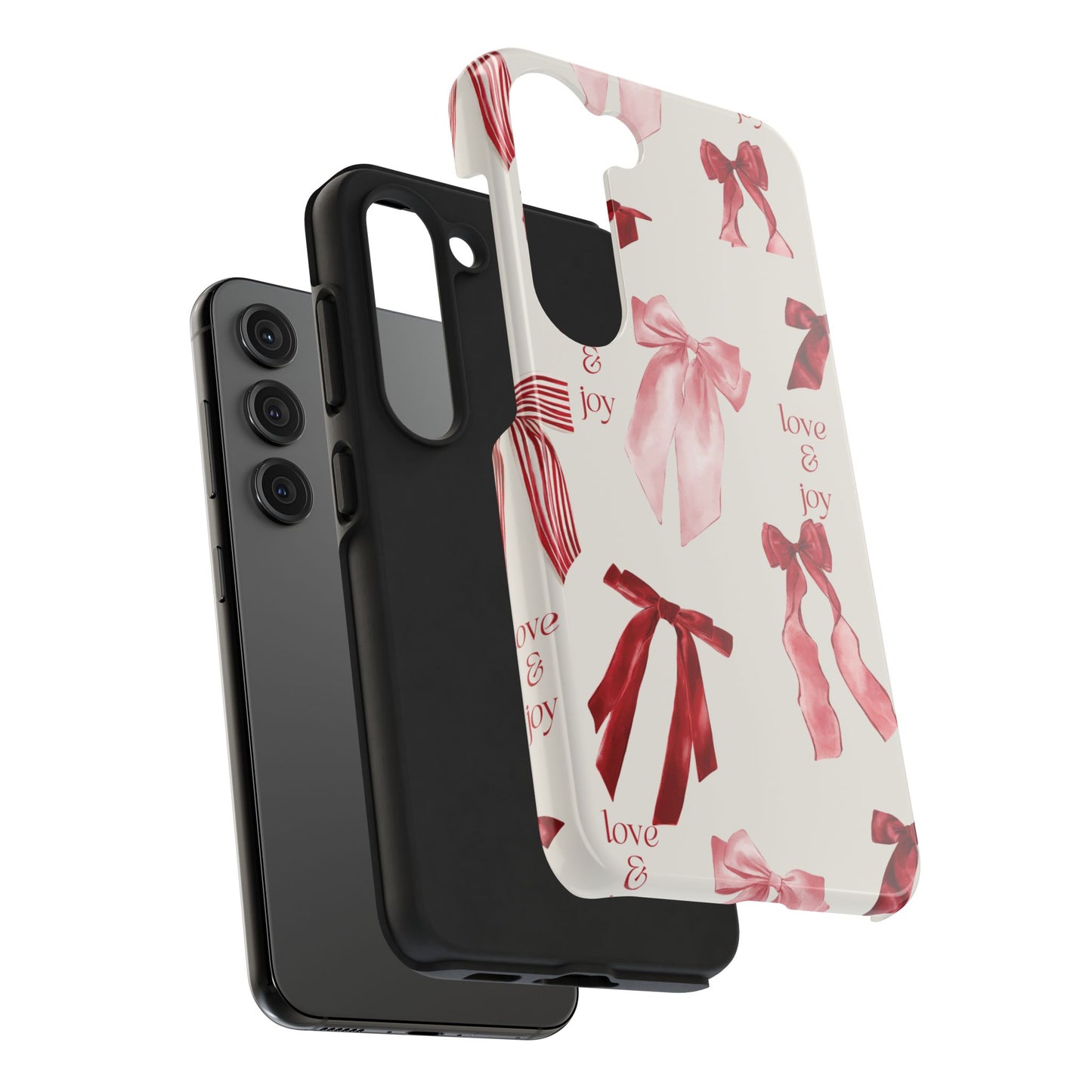 Love & Joy Phone Cases - Tough & Stylish, Holiday Gift, Floral Design, Durable Protection, Cute Accessory
