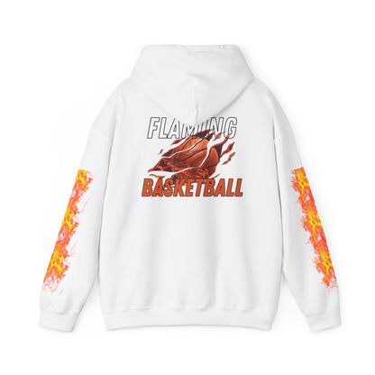 Flaming Basketball Unisex Hoodie, Cozy Sweatshirt for Game Day, Unique Sports Apparel, Gift for Basketball Lovers, Trendy Streetwear
