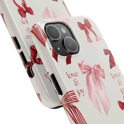 Love & Joy Phone Cases - Tough & Stylish, Holiday Gift, Floral Design, Durable Protection, Cute Accessory