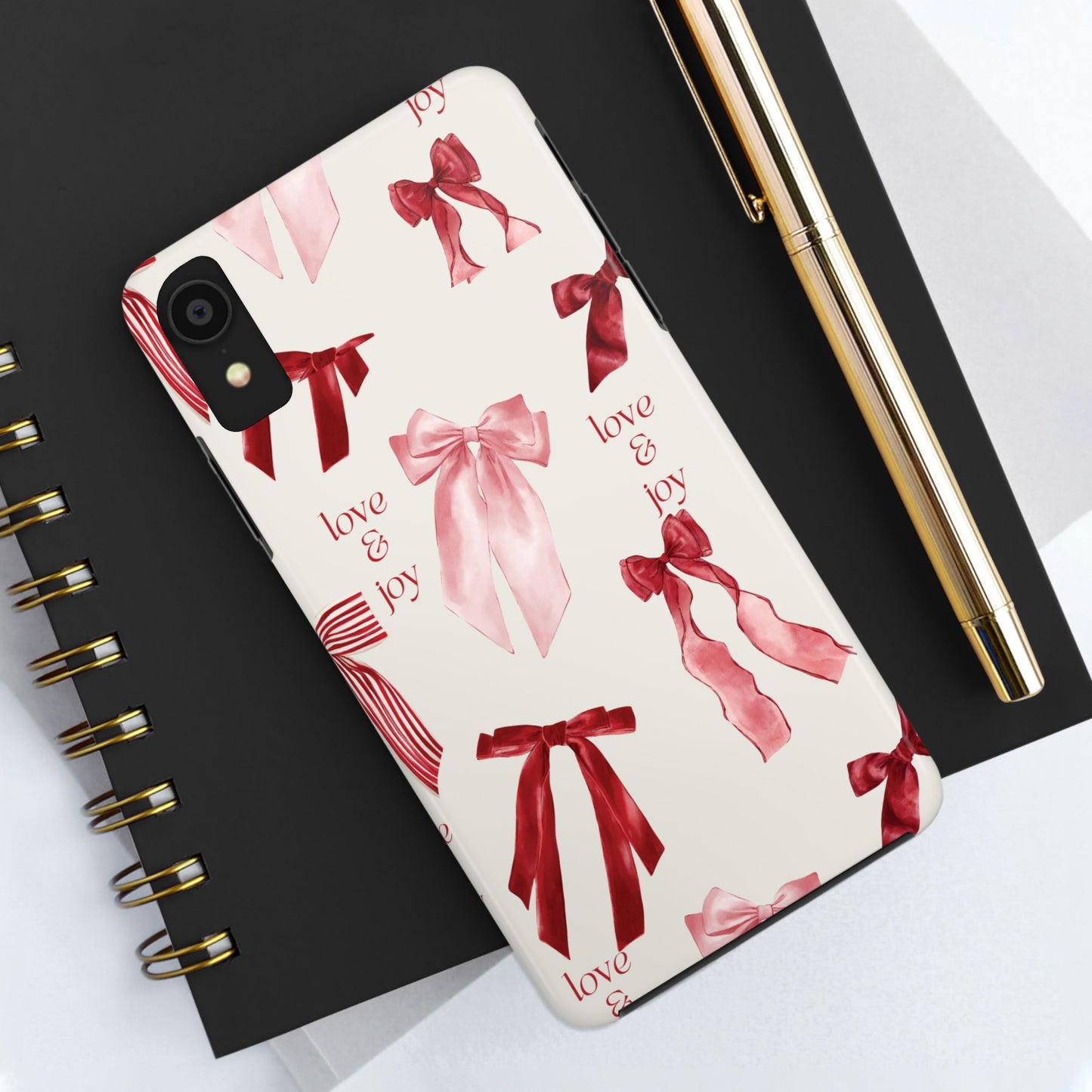 Love & Joy Phone Cases - Tough & Stylish, Holiday Gift, Floral Design, Durable Protection, Cute Accessory