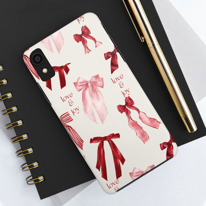 Love & Joy Phone Cases - Tough & Stylish, Holiday Gift, Floral Design, Durable Protection, Cute Accessory