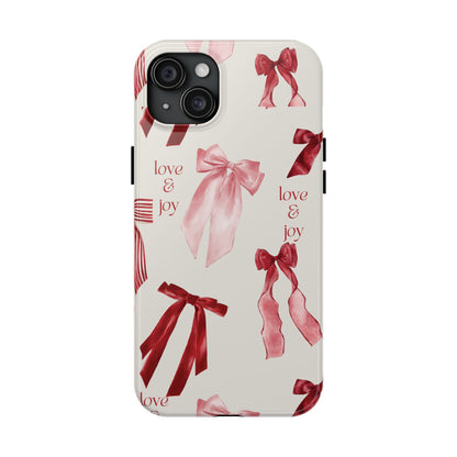 Love & Joy Phone Cases - Tough & Stylish, Holiday Gift, Floral Design, Durable Protection, Cute Accessory