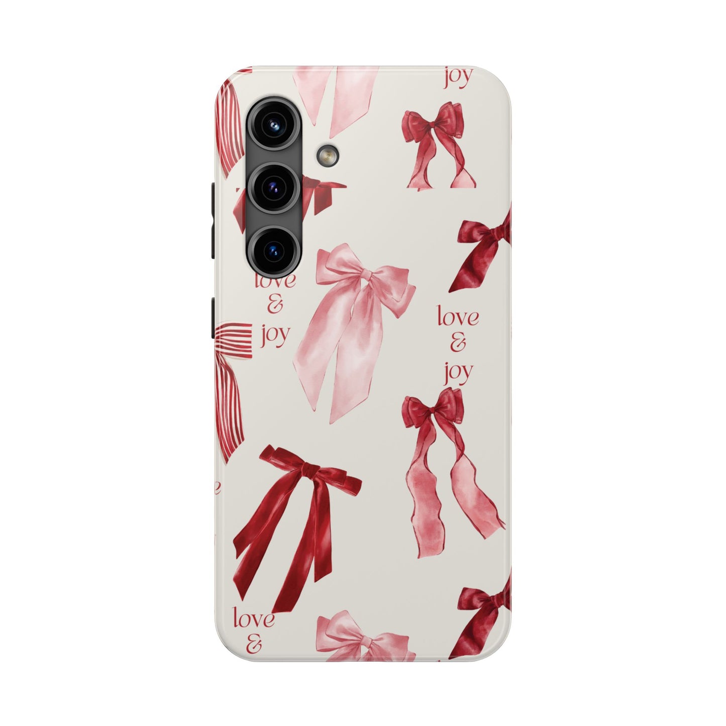 Love & Joy Phone Cases - Tough & Stylish, Holiday Gift, Floral Design, Durable Protection, Cute Accessory
