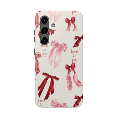 Love & Joy Phone Cases - Tough & Stylish, Holiday Gift, Floral Design, Durable Protection, Cute Accessory