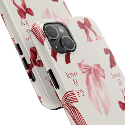 Love & Joy Phone Cases - Tough & Stylish, Holiday Gift, Floral Design, Durable Protection, Cute Accessory