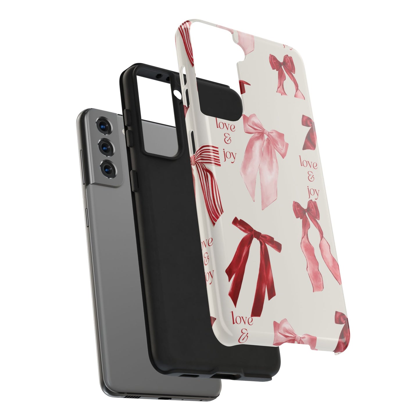 Love & Joy Phone Cases - Tough & Stylish, Holiday Gift, Floral Design, Durable Protection, Cute Accessory