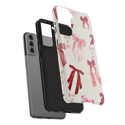 Love & Joy Phone Cases - Tough & Stylish, Holiday Gift, Floral Design, Durable Protection, Cute Accessory
