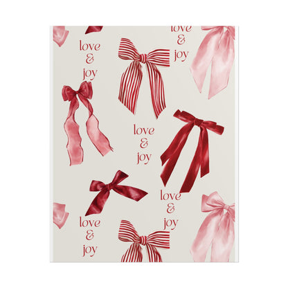 Festive Rolled Posters Featuring 'Love & Joy' Ribbon Design | Wall Art for Holidays, Home Decor, Gift Ideas, Christmas, Celebration