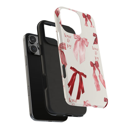 Love & Joy Phone Cases - Tough & Stylish, Holiday Gift, Floral Design, Durable Protection, Cute Accessory