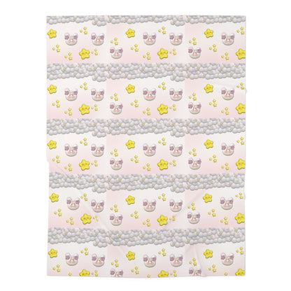 Cozy Baby Swaddle Blanket with Adorable Cloud and Star Design, Ideal for Newborns and Baby Showers, Soft Nursery Decor, Gift for Mom