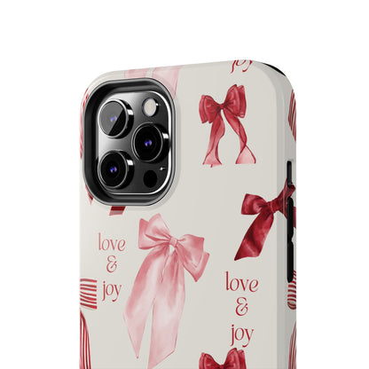 Love & Joy Phone Cases - Tough & Stylish, Holiday Gift, Floral Design, Durable Protection, Cute Accessory