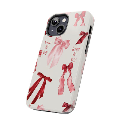 Love & Joy Phone Cases - Tough & Stylish, Holiday Gift, Floral Design, Durable Protection, Cute Accessory
