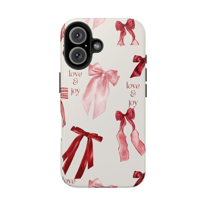 Love & Joy Phone Cases - Tough & Stylish, Holiday Gift, Floral Design, Durable Protection, Cute Accessory