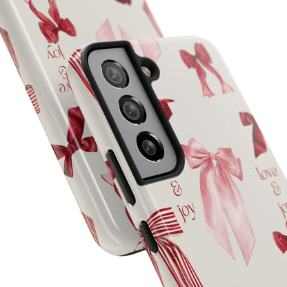 Love & Joy Phone Cases - Tough & Stylish, Holiday Gift, Floral Design, Durable Protection, Cute Accessory