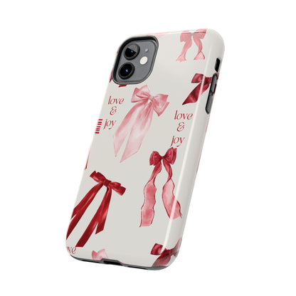 Love & Joy Phone Cases - Tough & Stylish, Holiday Gift, Floral Design, Durable Protection, Cute Accessory